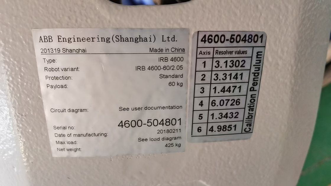 IRB 4600-60/2.05 6 assi braccio robotico 60 kg carico utile e 2050 mm di portata per assemblaggio di produzione additiva distribuzione finitura